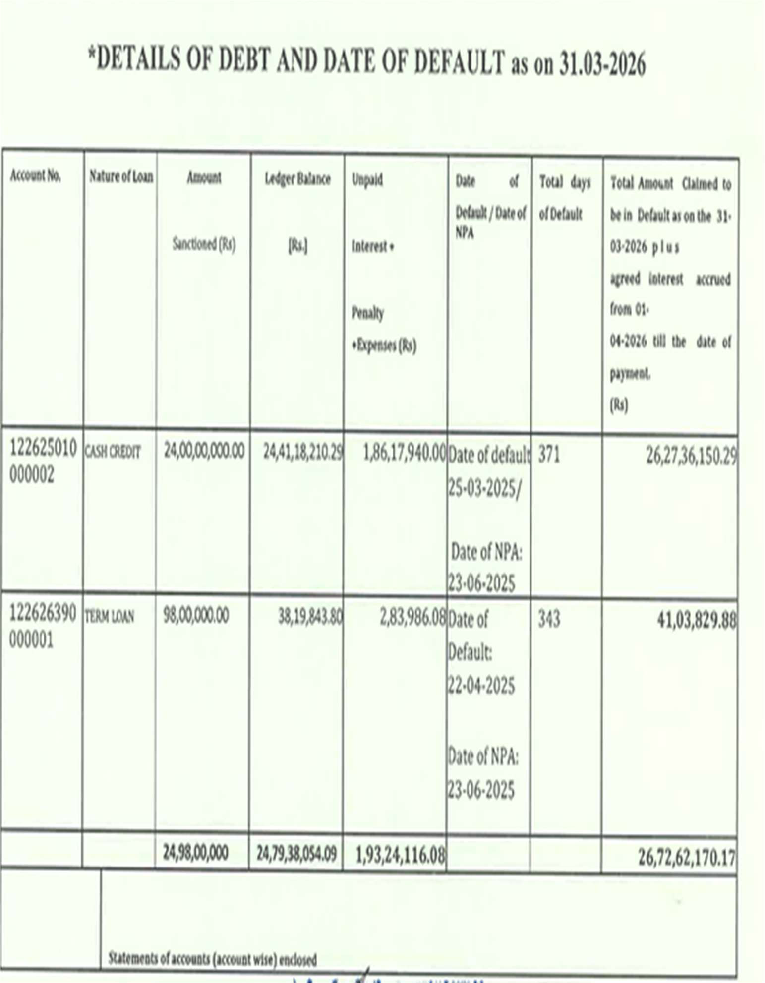 Exhibit reproduced from the original judgment