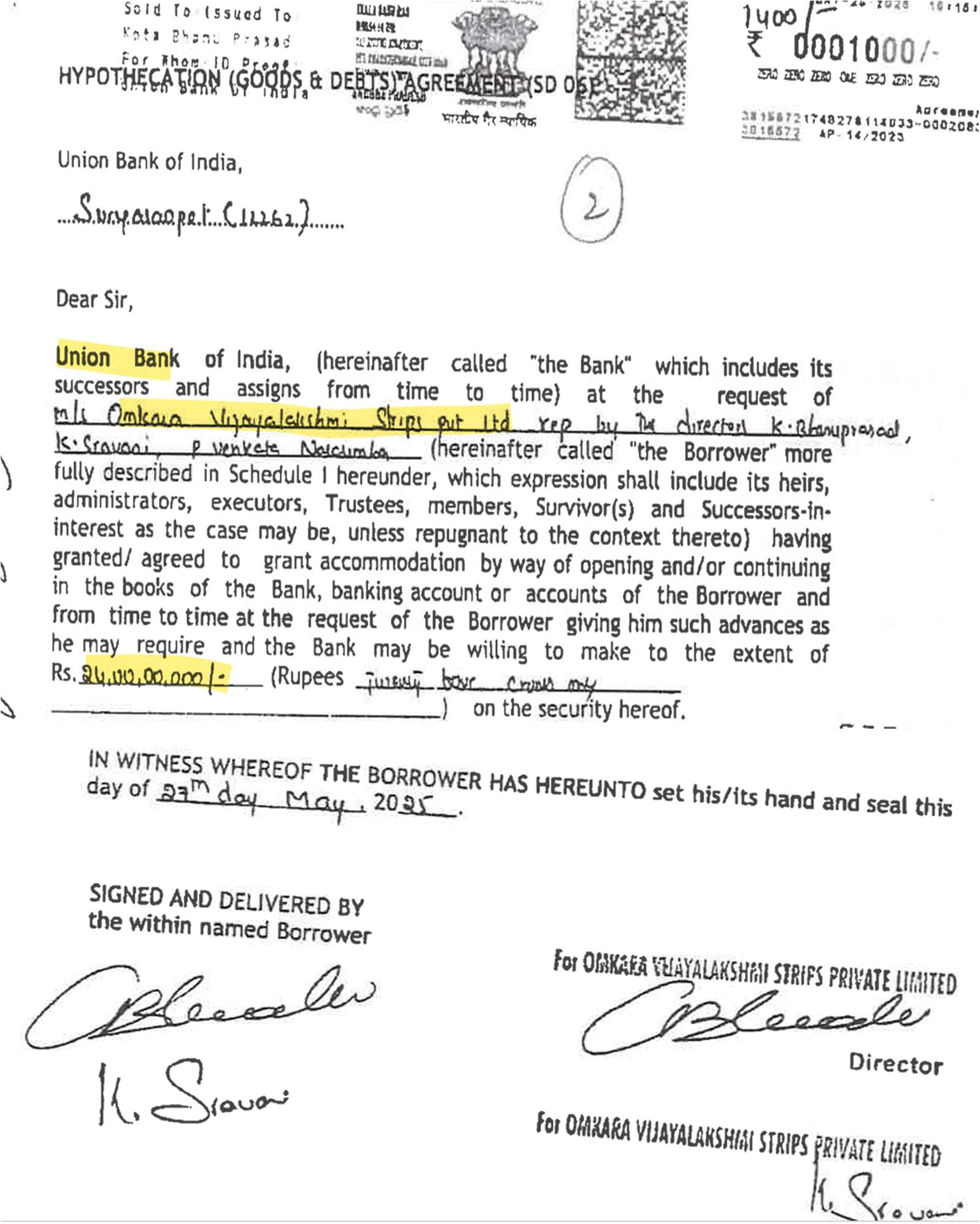Exhibit reproduced from the original judgment