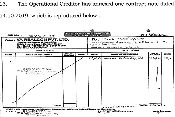 Exhibit reproduced from the original judgment
