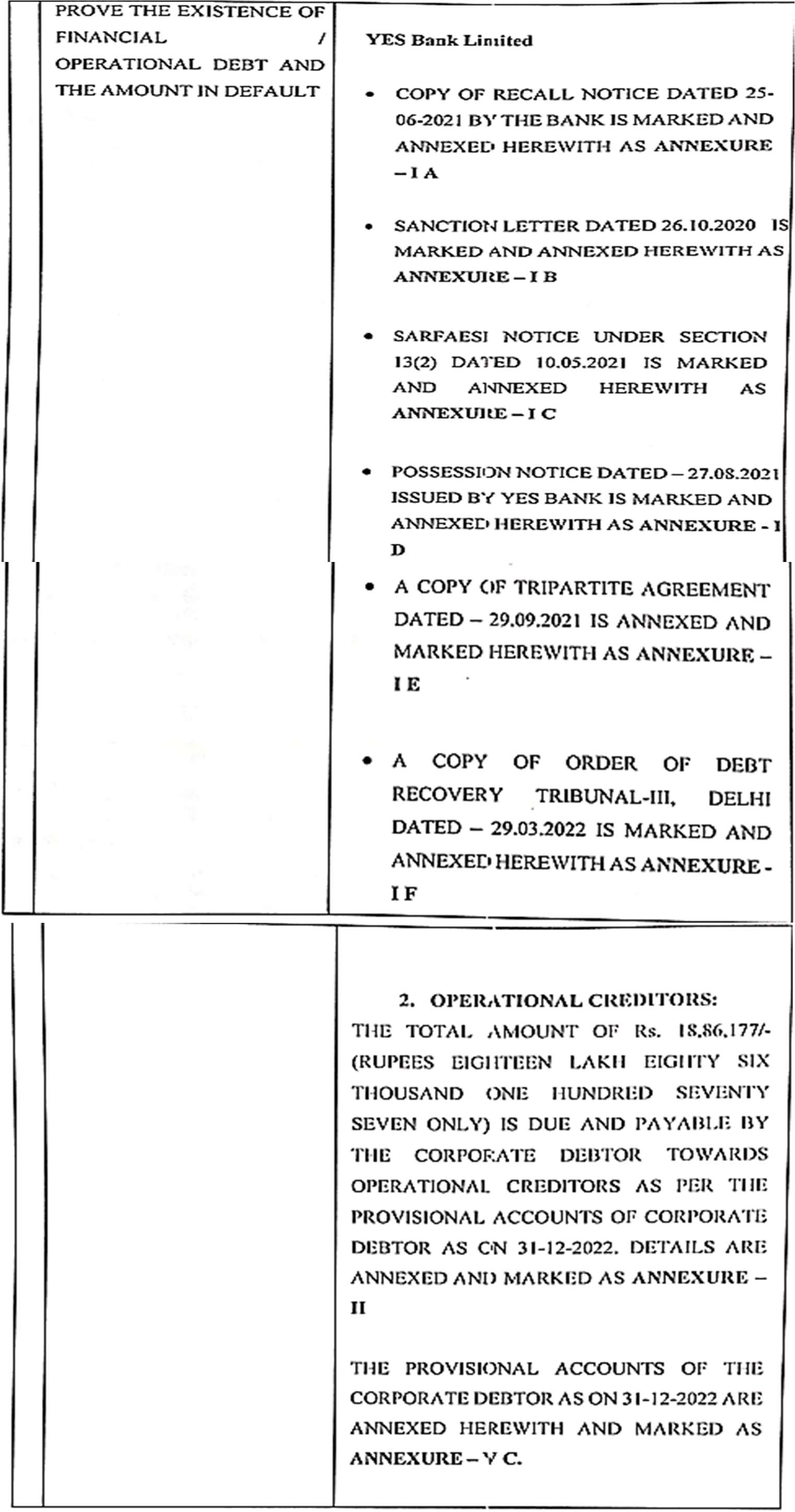 Exhibit reproduced from the original judgment