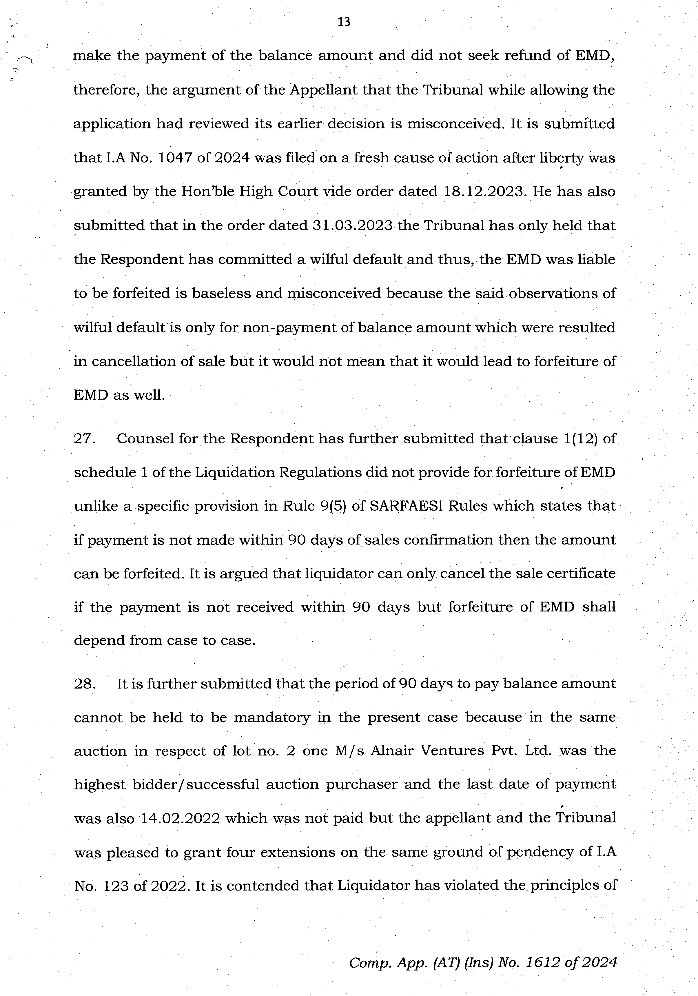 Exhibit reproduced from the original judgment