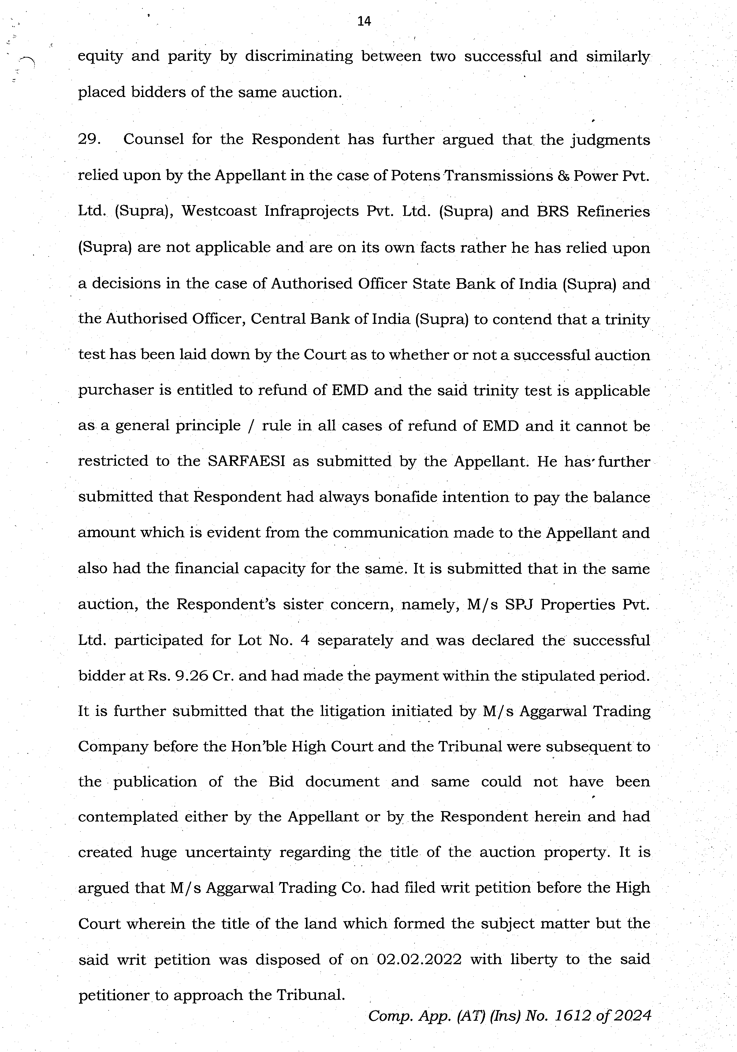 Exhibit reproduced from the original judgment