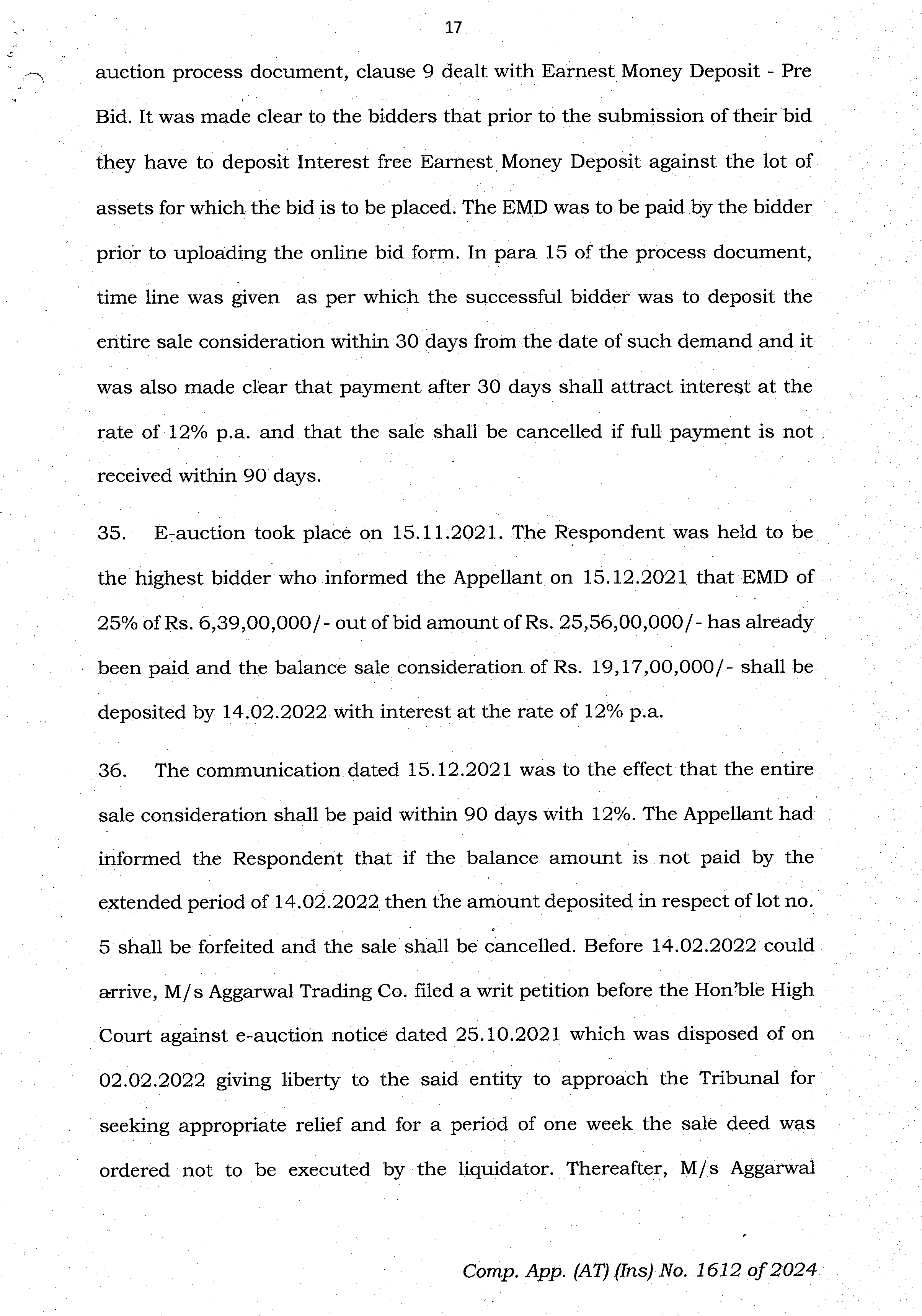 Exhibit reproduced from the original judgment