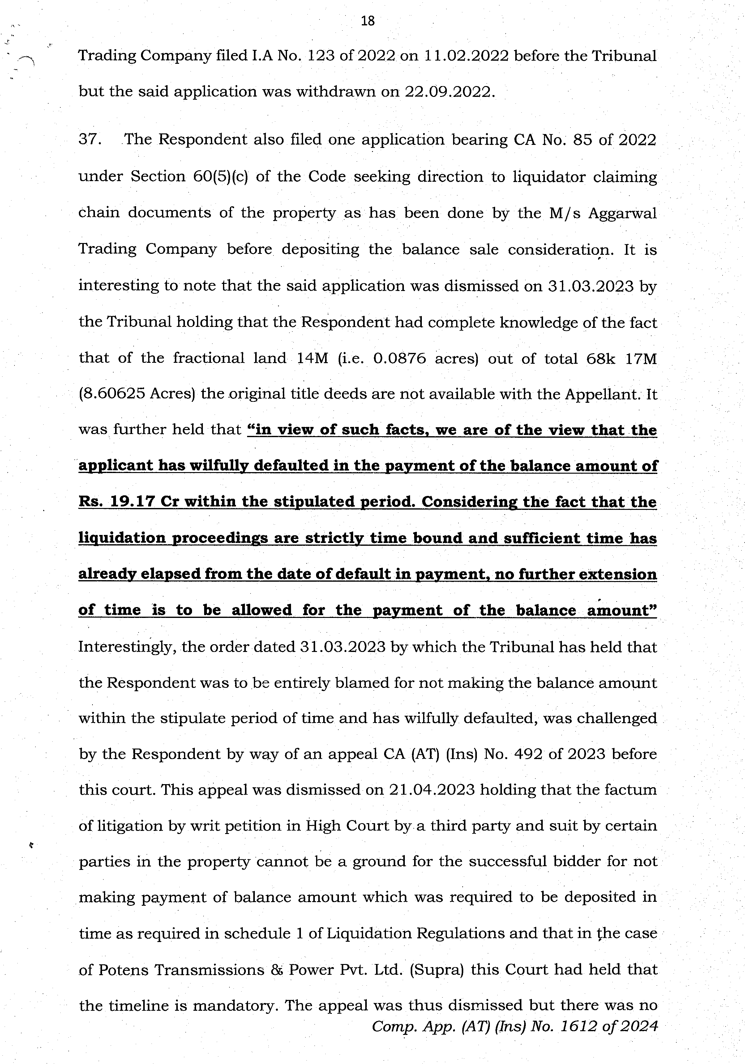 Exhibit reproduced from the original judgment