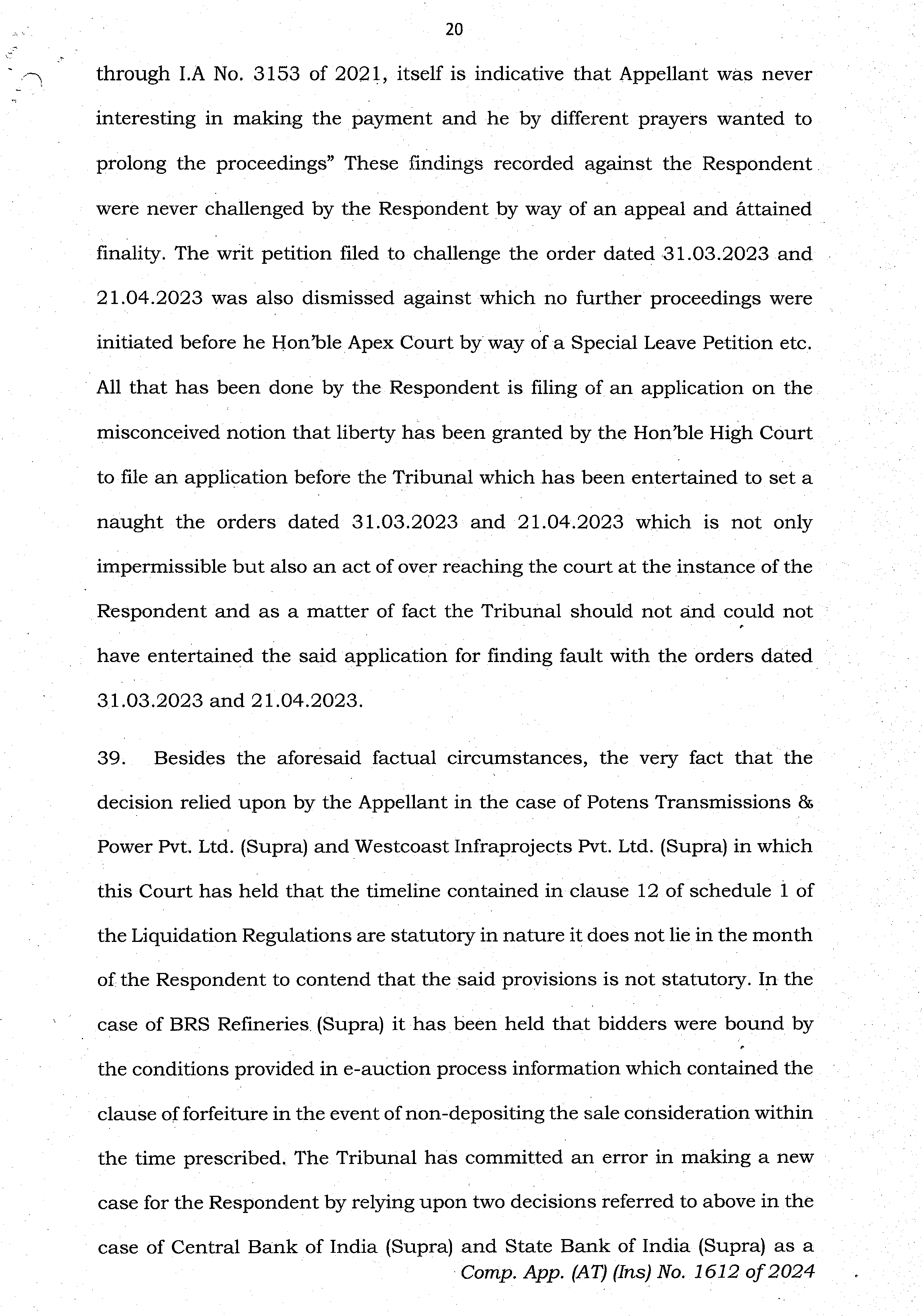Exhibit reproduced from the original judgment