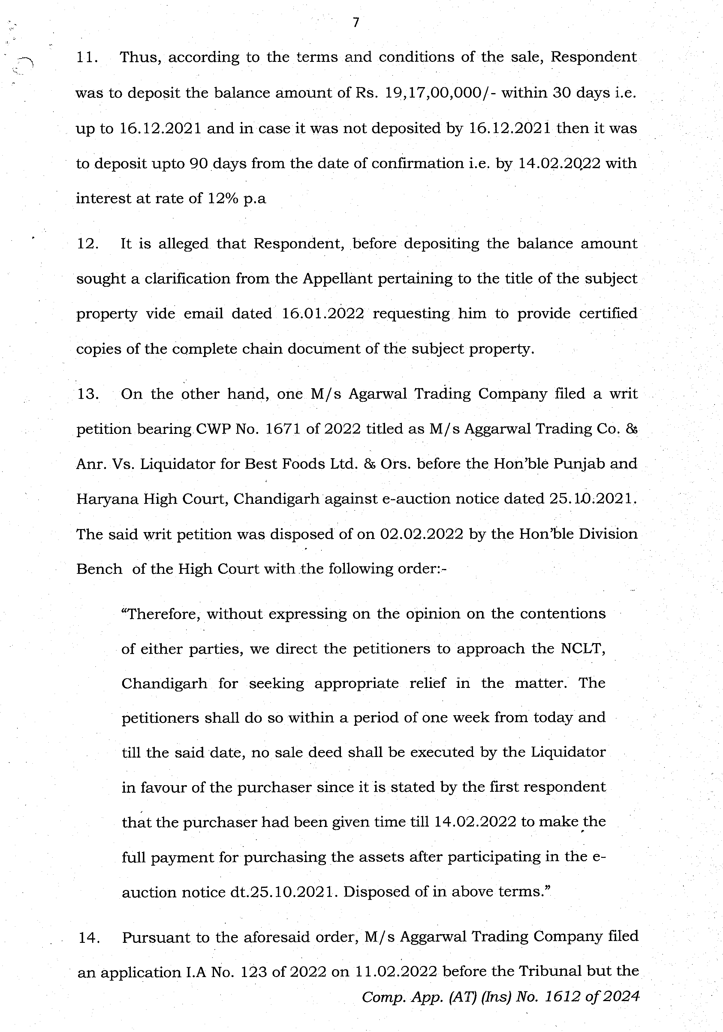 Exhibit reproduced from the original judgment