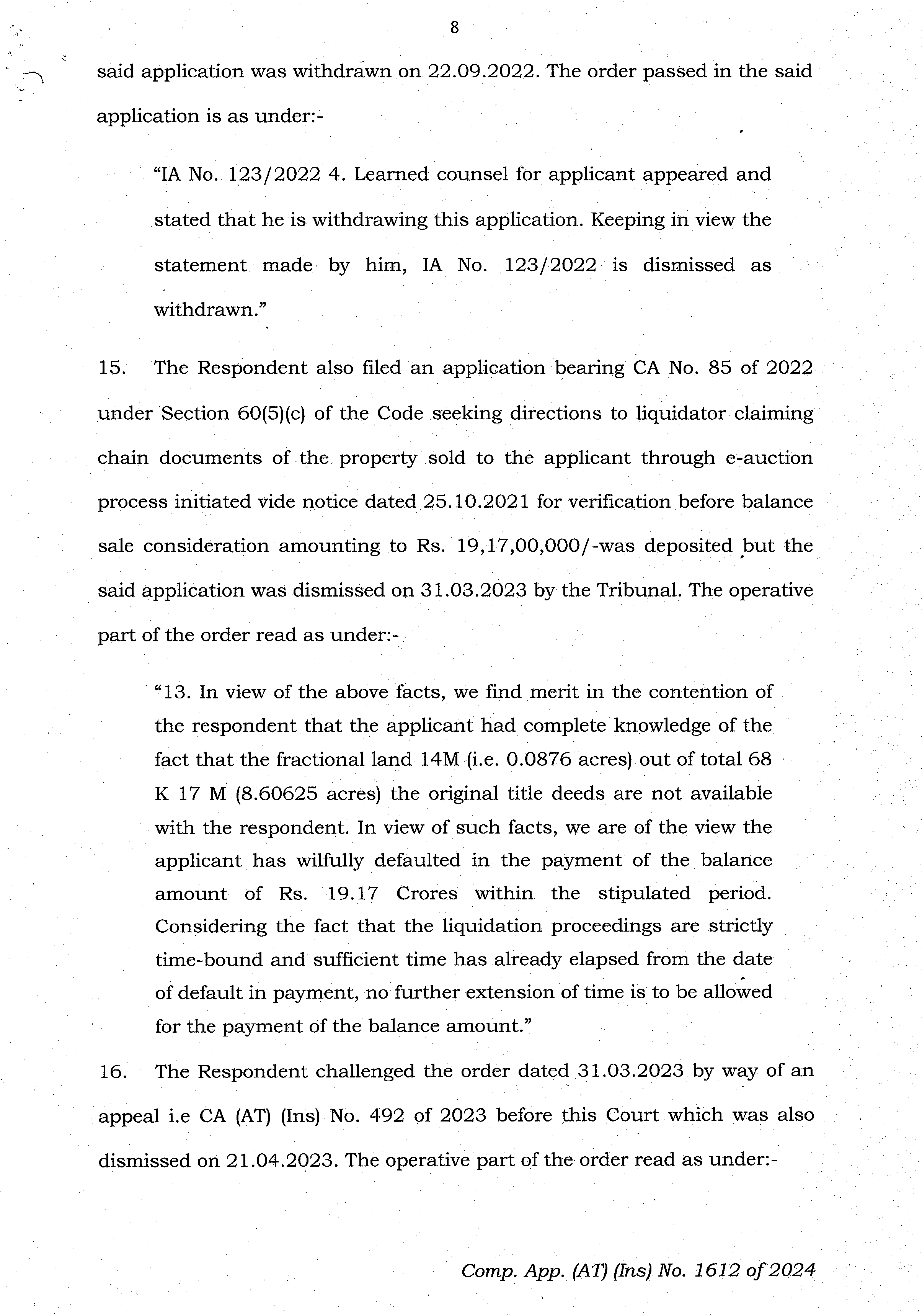 Exhibit reproduced from the original judgment