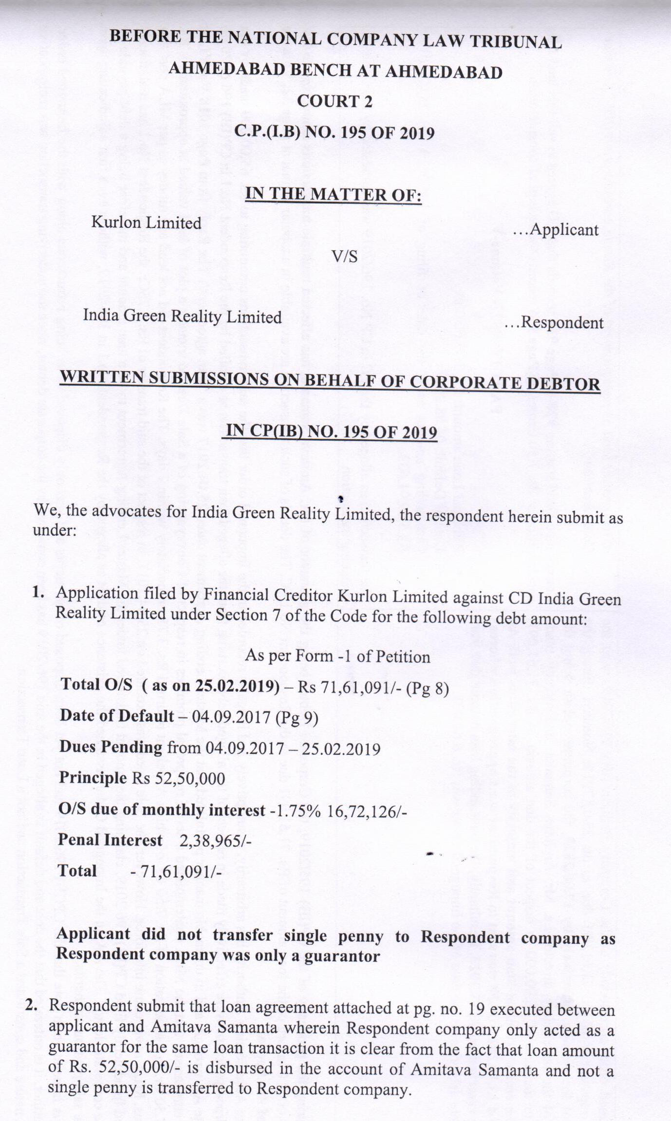 Exhibit reproduced from the original judgment