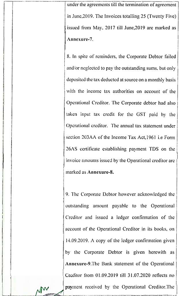 Exhibit reproduced from the original judgment