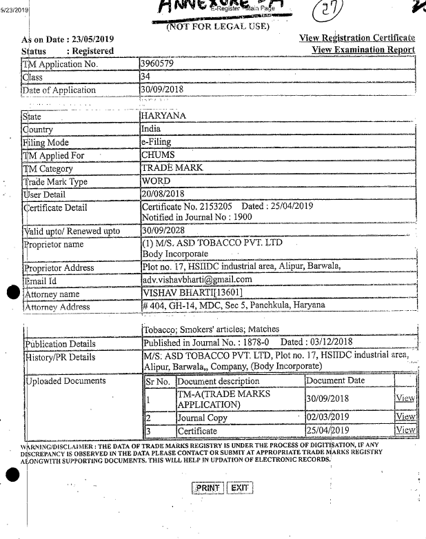 Exhibit reproduced from the original judgment