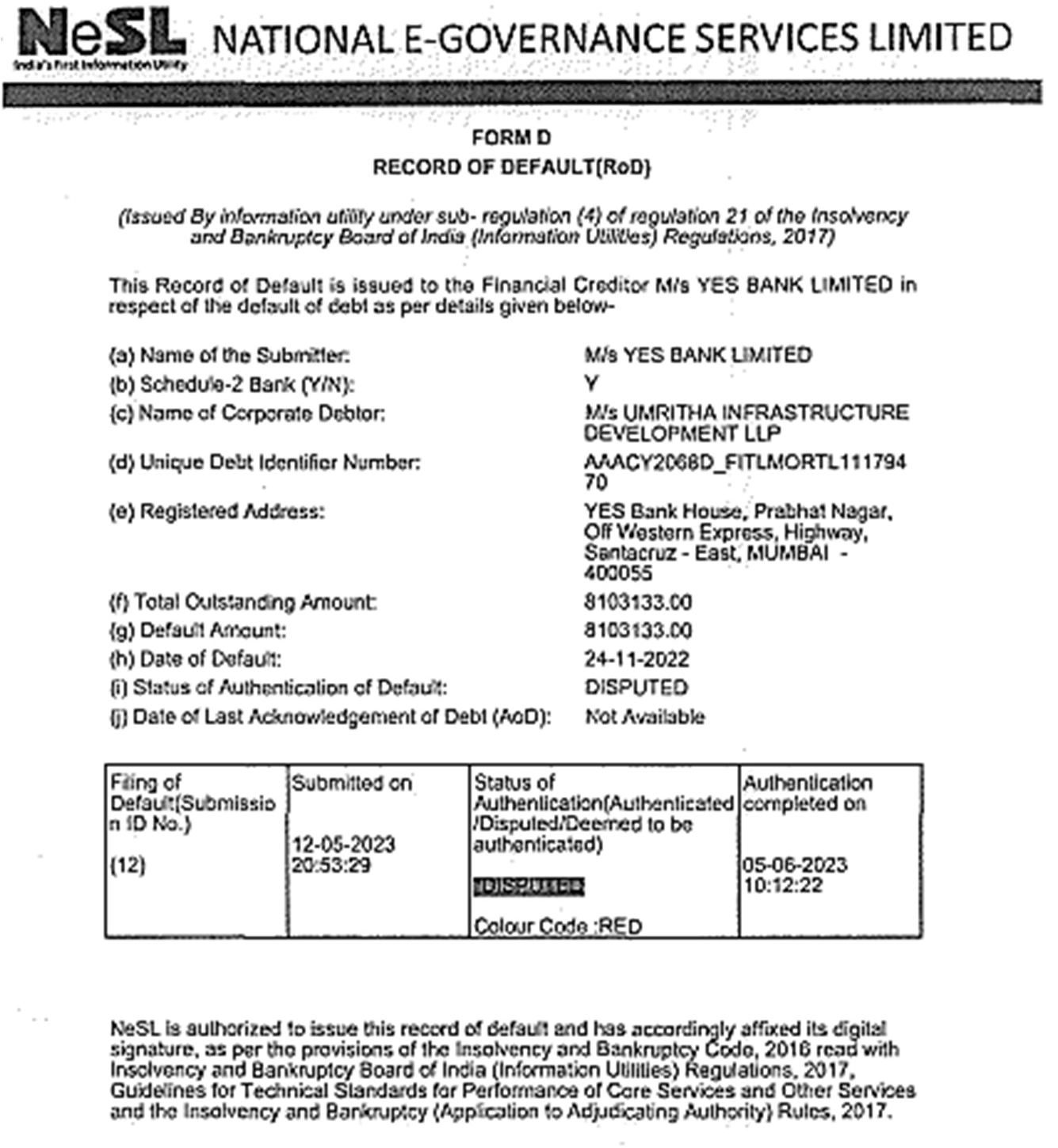 Exhibit reproduced from the original judgment